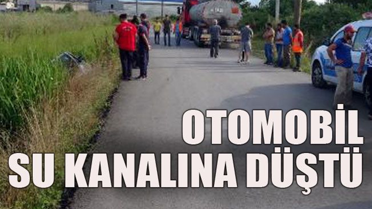 Otomobil su kanalına düştü