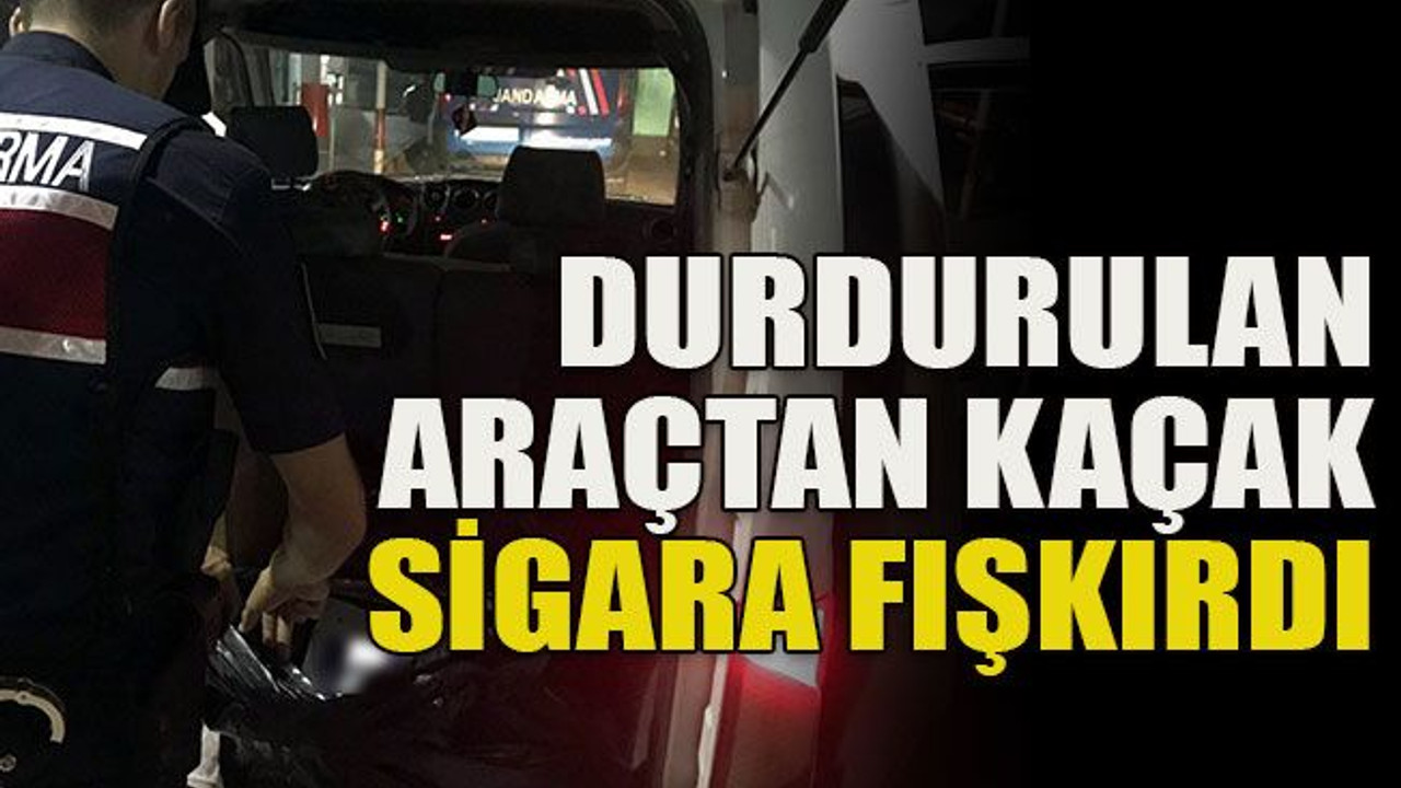 Durdurulan araçtan kaçak sigara fışkırdı