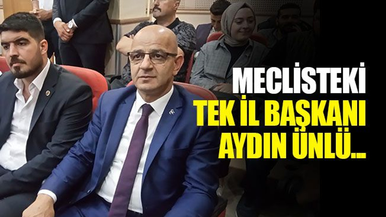 Meclisteki tek il başkanı Aydın Ünlü...