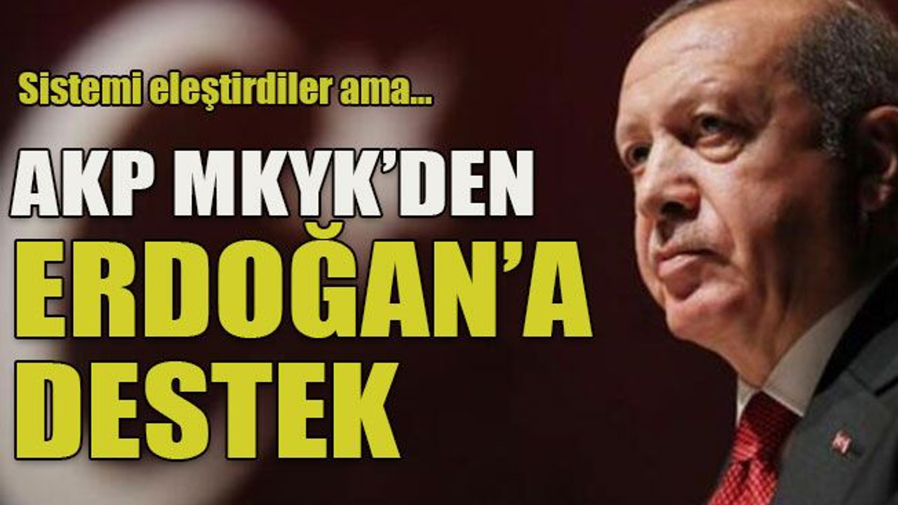 Sistemi eleştirdiler ama… AKP MKYK’den Erdoğan’a destek