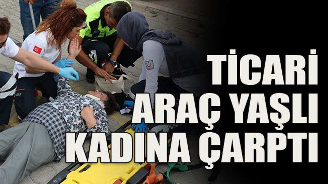 Ticari araç yaşlı kadına çarptı
