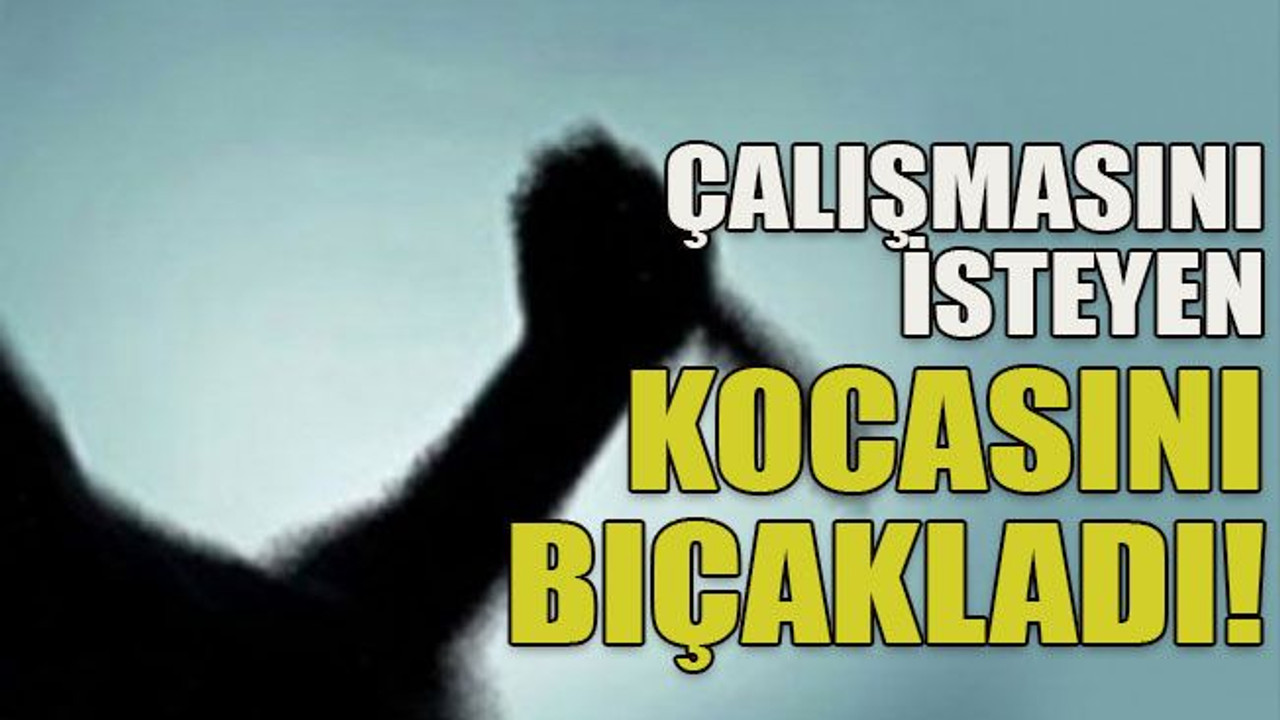 Çalışmasını isteyen kocasını bıçakladı!