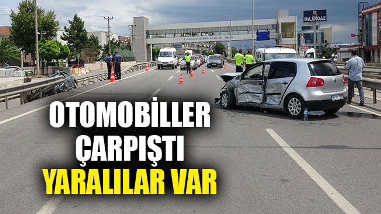 Kocaeli'de otomobiller çarpıştı, yaralılar var!