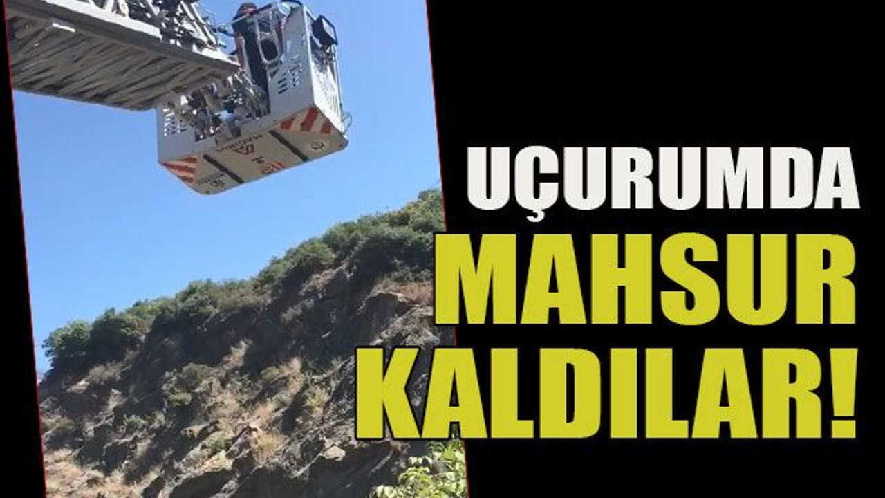 Uçurumda mahsur kaldılar!