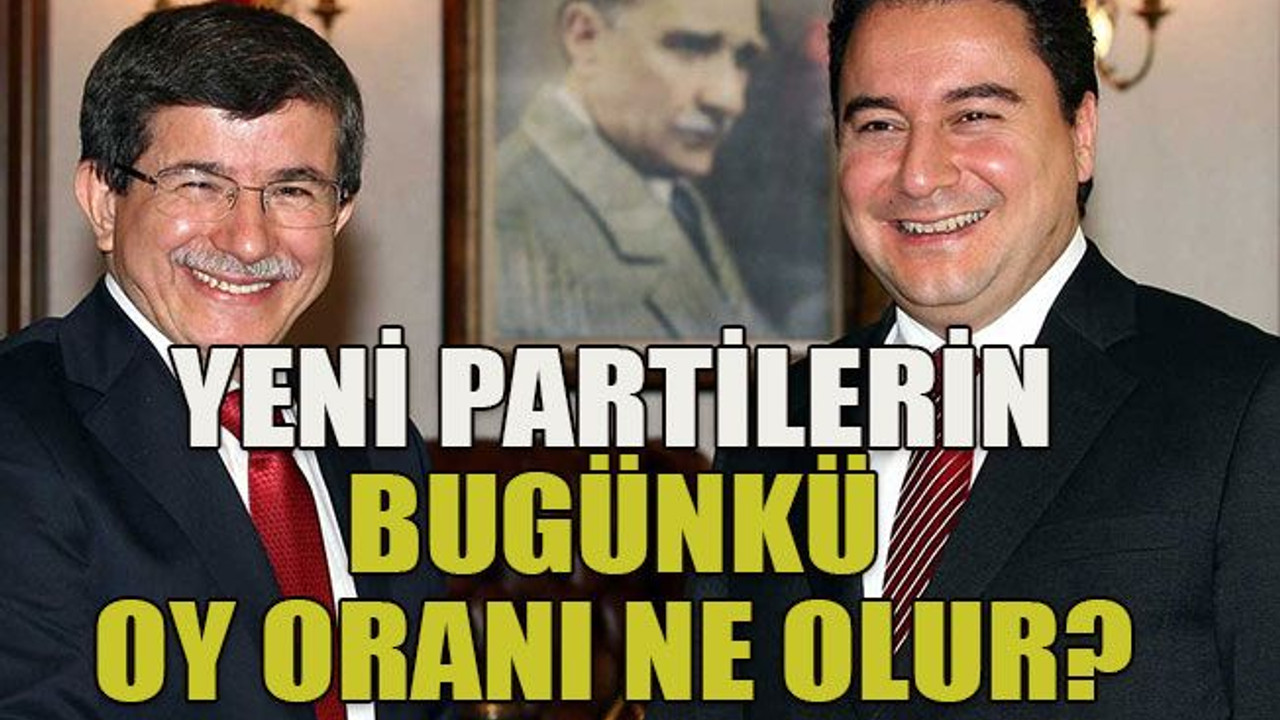 Yeni partilerin bugünkü oy oranı ne olur?