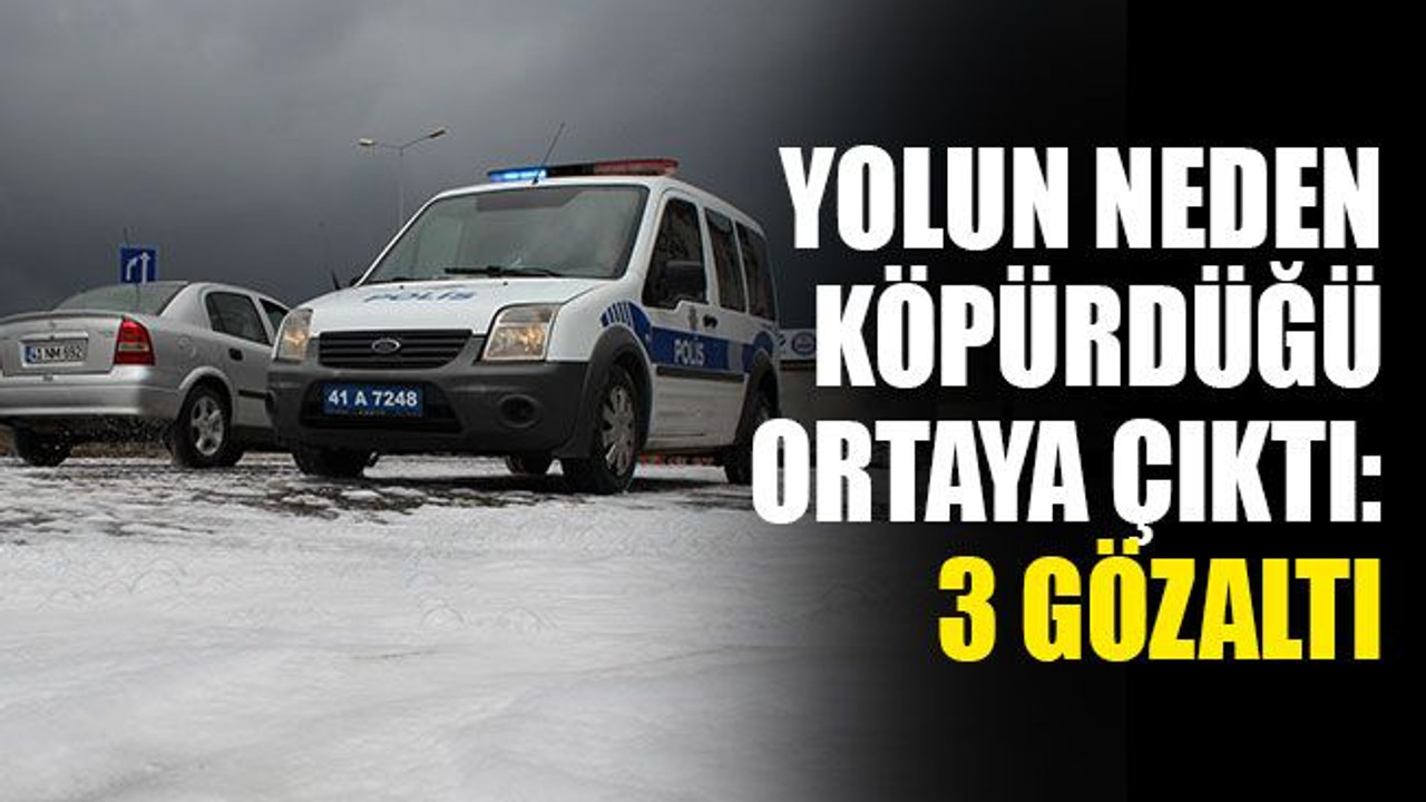 Kocaeli’de yolun neden köpürdüğü ortaya çıktı: 3 gözaltı