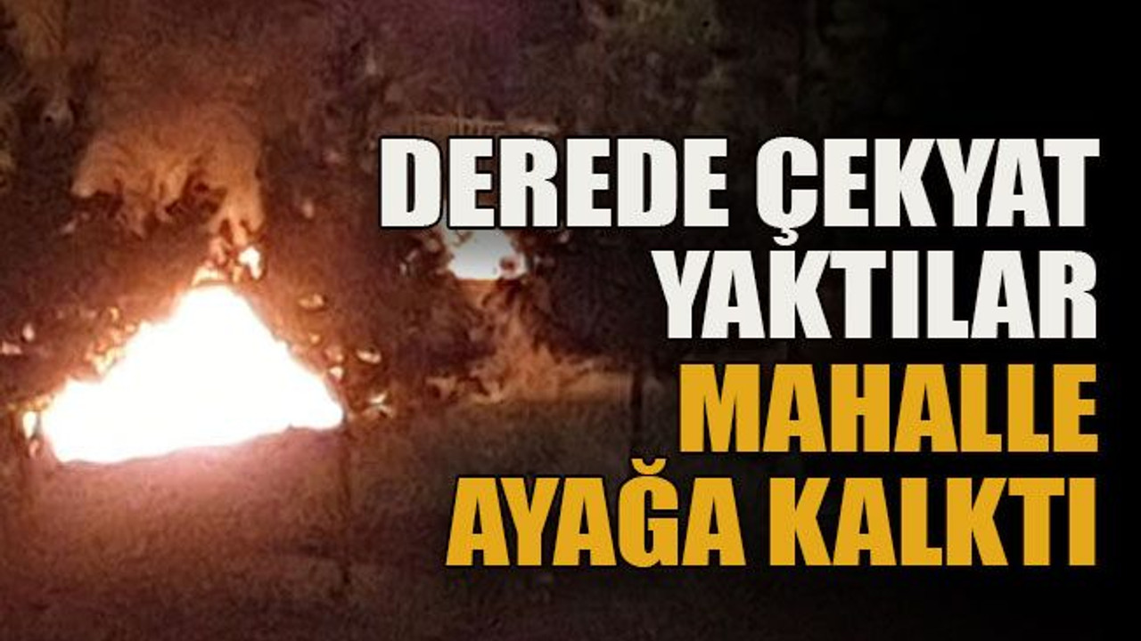 Derede çekyat yaktılar mahalle ayağa kalktı