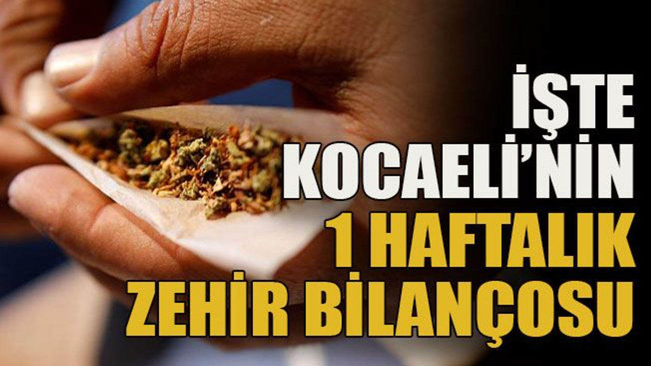 İşte Kocaeli’nin 1 haftalık zehir bilançosu