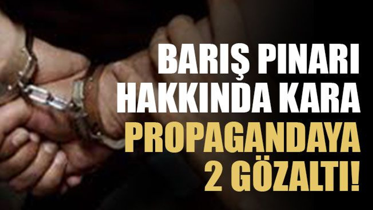 Barış Pınarı hakkında kara propagandaya 2 gözaltı!