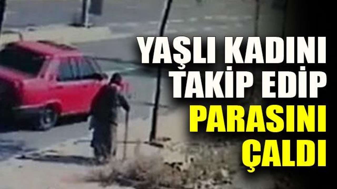 Yaşlı kadını takip edip, parasını çaldı