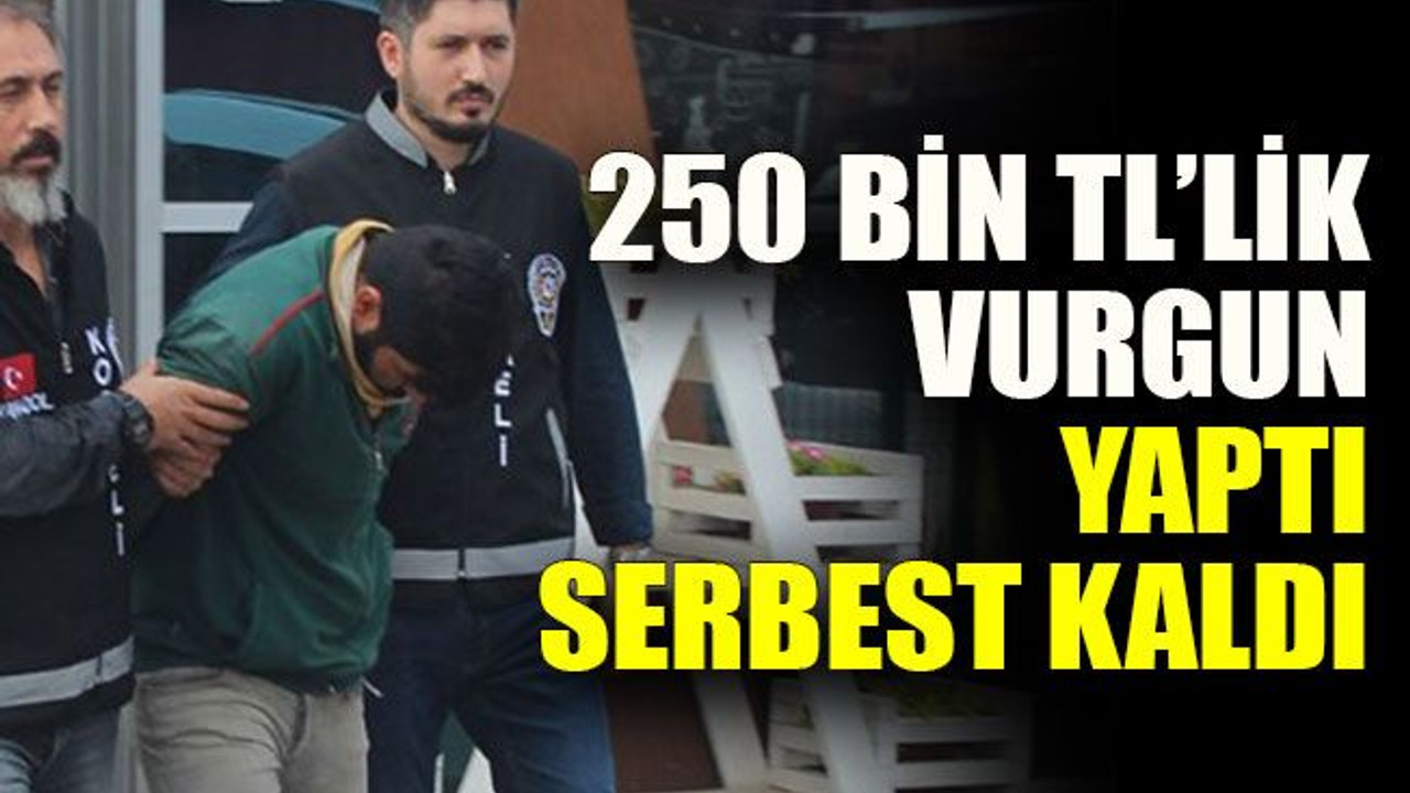 250 bin TL’lik vurgun yaptı serbest kaldı