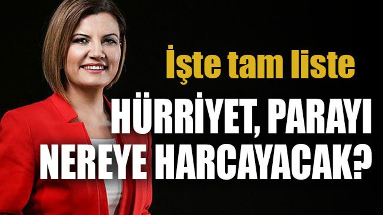 İşte tam liste Hürriyet, parayı nereye harcayacak?