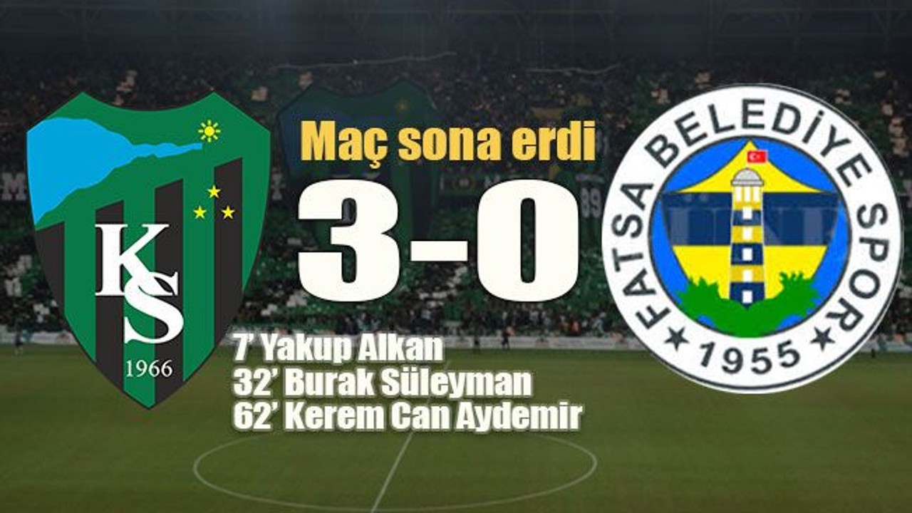 Kocaelispor kendi sahasında Fatsa Belediyespor'u 3-0 mağlup etti
