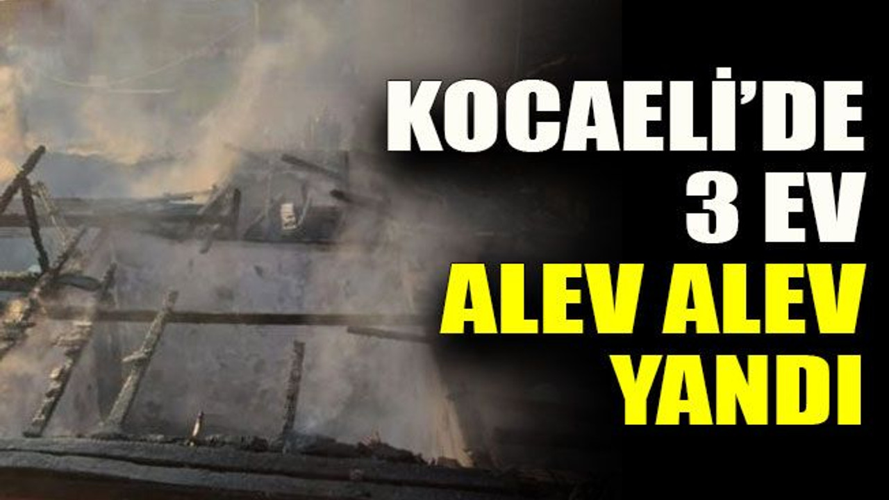 Kocaeli’de 3 ev alev alev yandı
