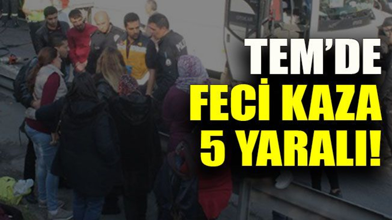 TEM’de feci kaza 5 yaralı!