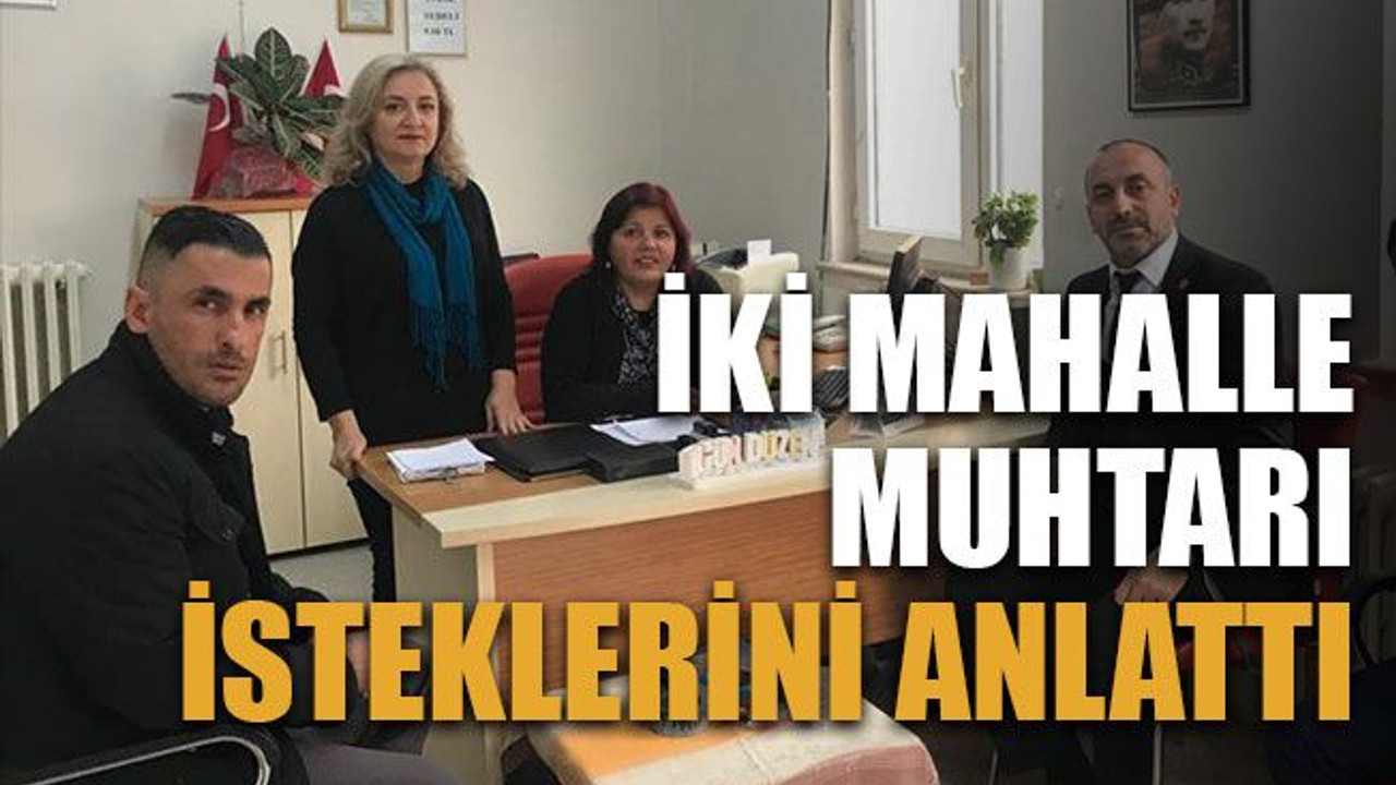 İki mahalle muhtarı isteklerini anlattı