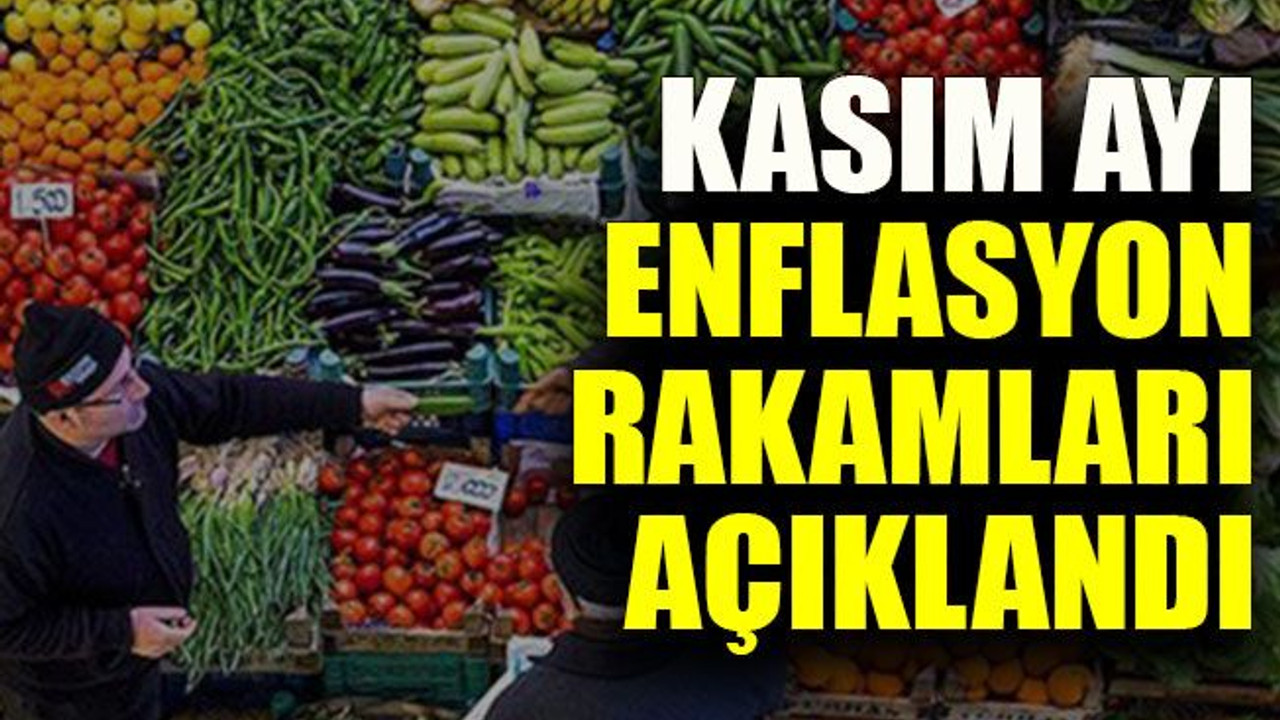 Kasım ayı enflasyon rakamları açıklandı