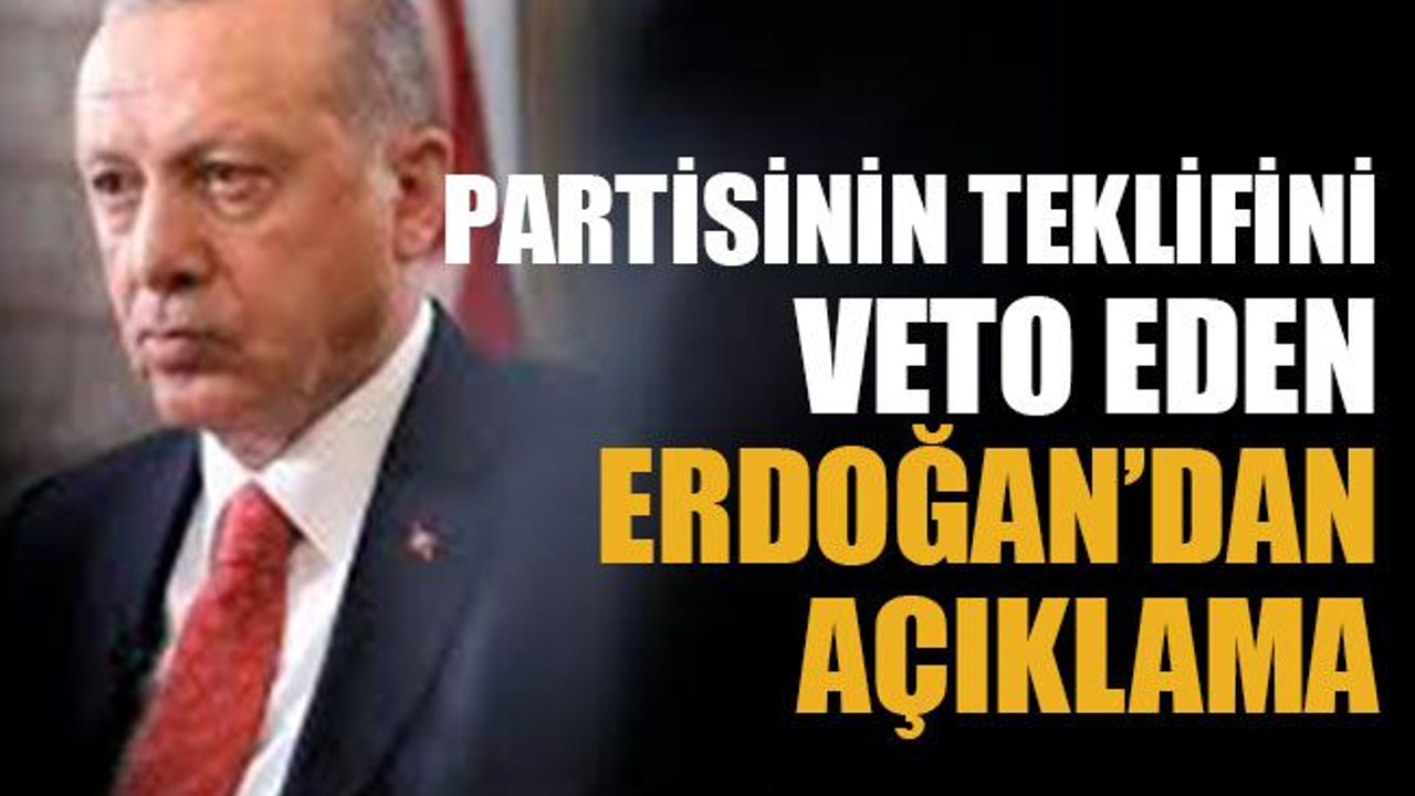 Partisinin teklifini veto eden Erdoğan’dan açıklama