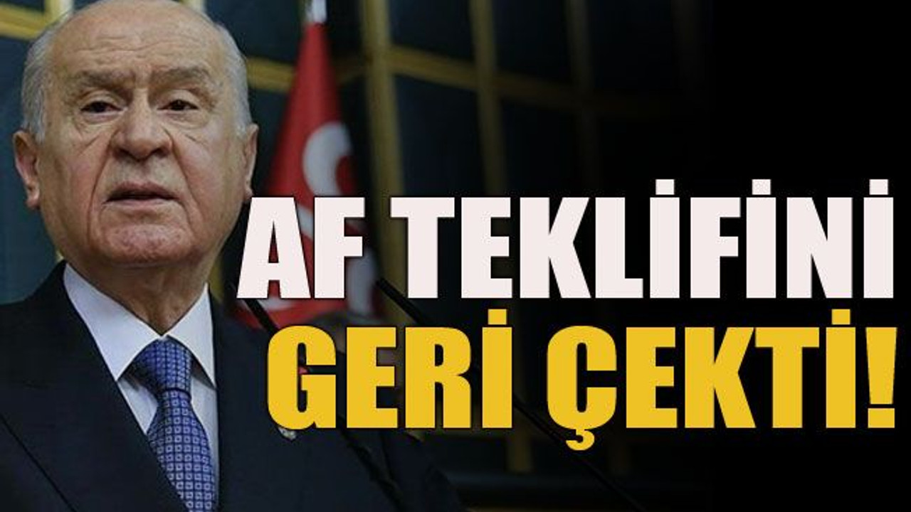 Af teklifini geri çekti!