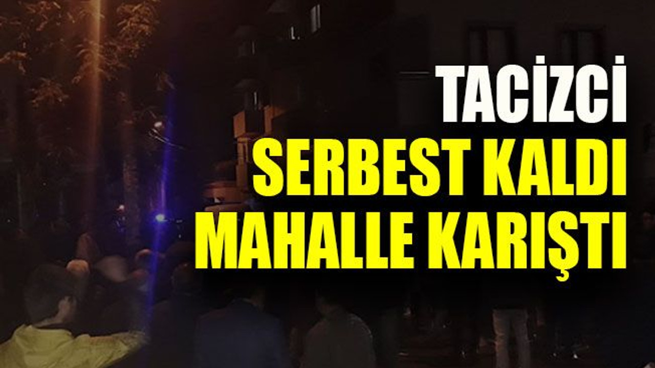 Tacizci serbest kaldı mahalle karıştı