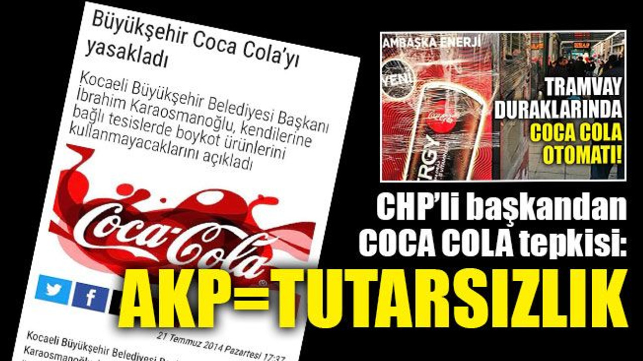Tramvay durağına Coca Cola'ya CHP'li başkandan tepki!
