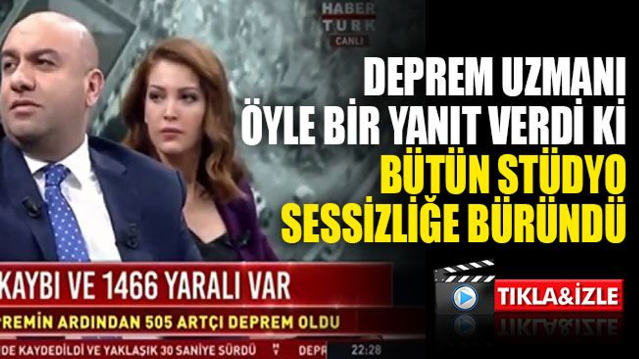 Deprem uzmanı öyle bir yanıt verdi ki bütün stüdyo sessizliğe büründü
