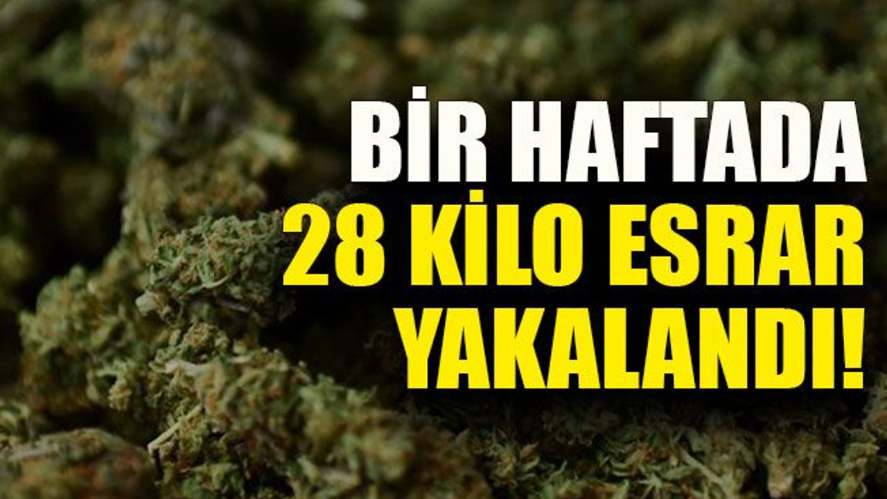 Bir haftada 28 kilo esrar yakalandı!