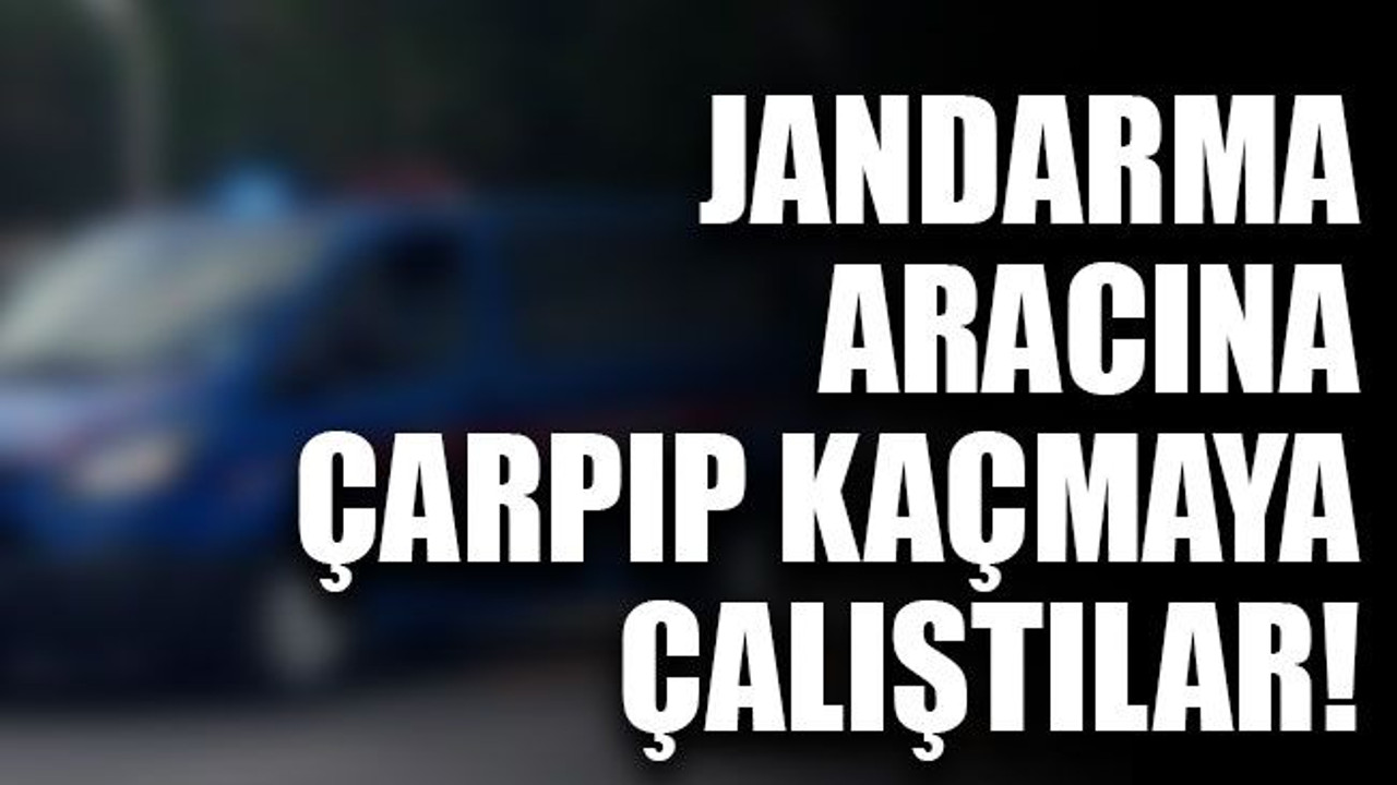 Jandarma aracına çarpıp kaçmaya çalıştılar!