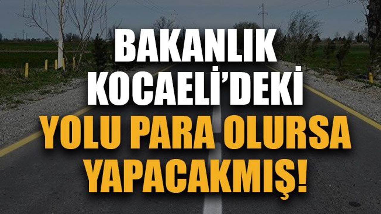 Bakanlık Kocaeli’deki yolu para olursa yapacakmış!