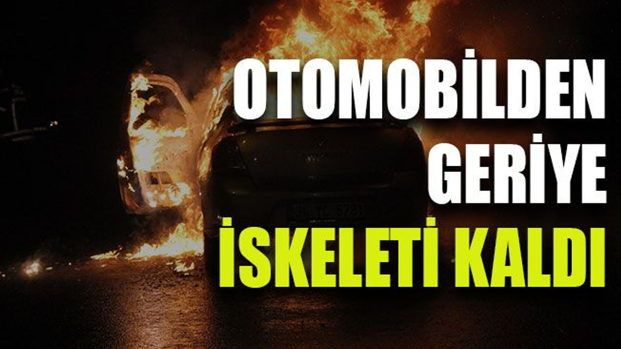 Otomobilden geriye iskeleti kaldı