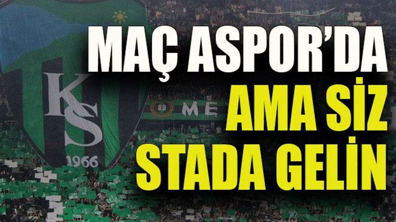 Kocaelispor’un maçı Aspor’da ama siz stada gelin!