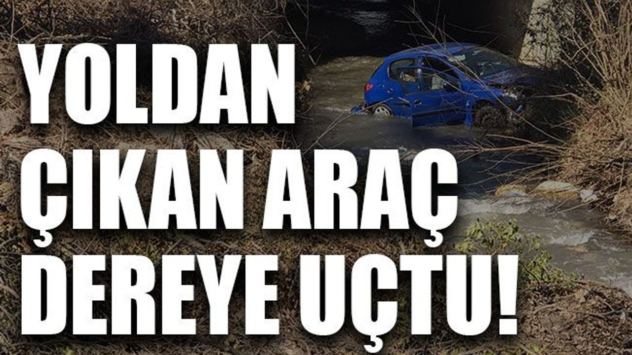 Yoldan çıkan araç dereye uçtu!