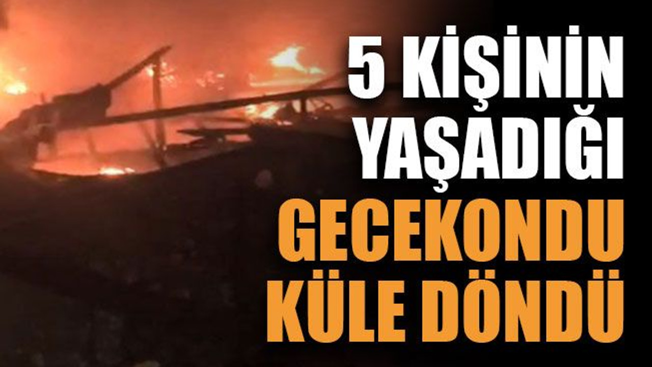 5 kişinin yaşadığı gecekondu küle döndü