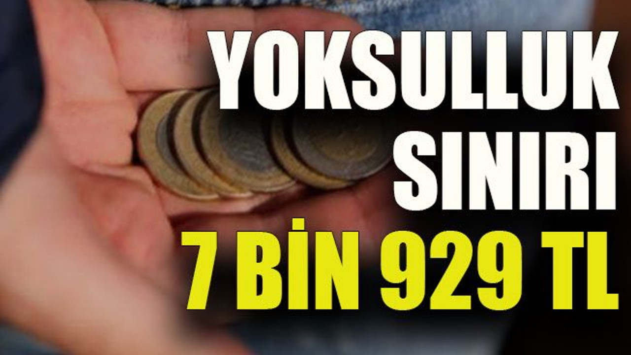 Yoksulluk sınırı 7 bin 929 TL.