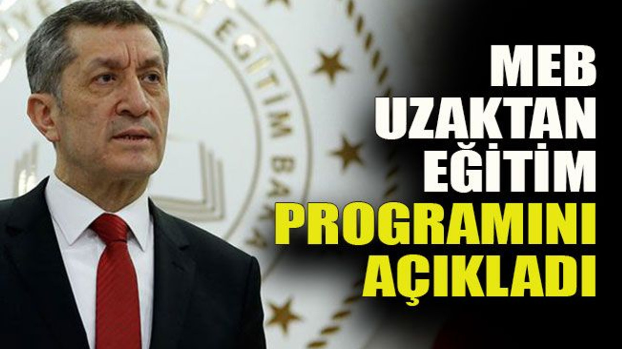 MEB uzaktan eğitim programını açıkladı