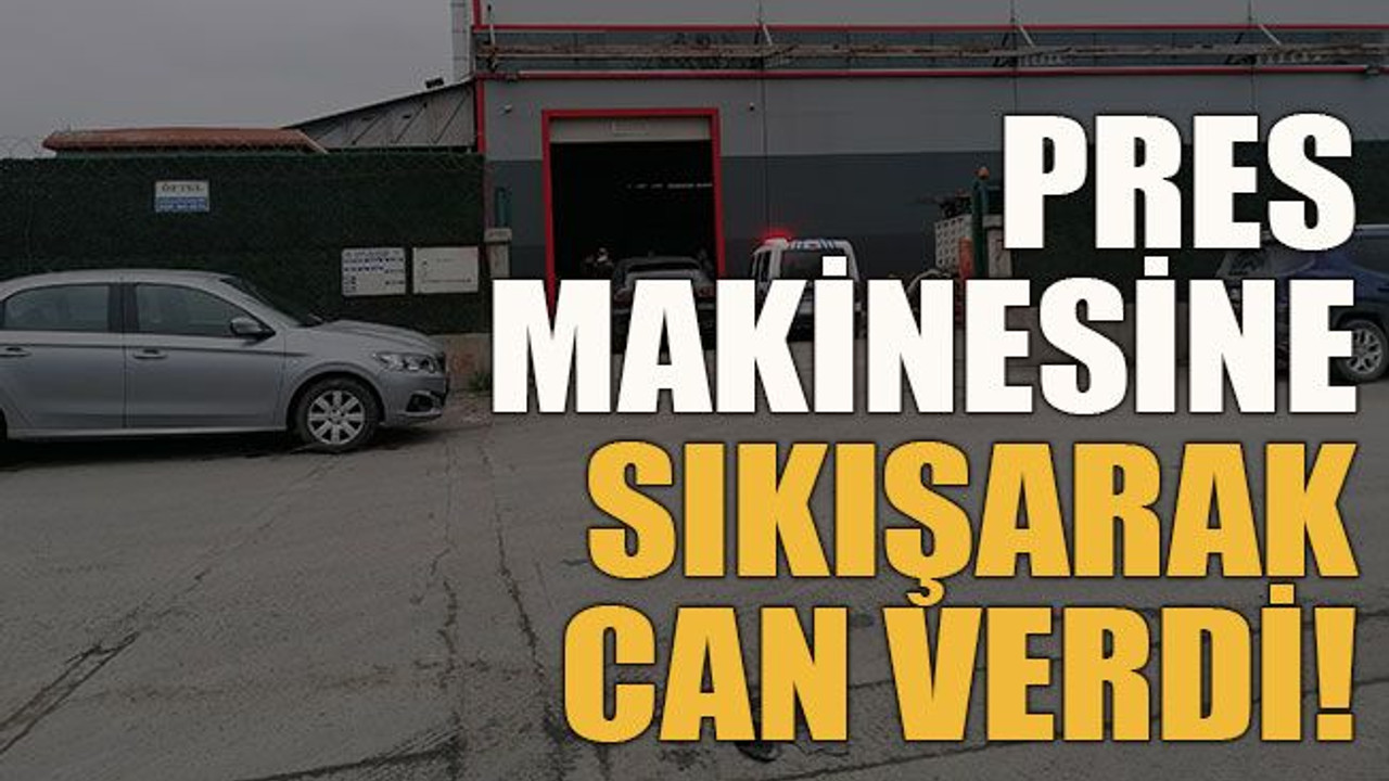 Pres makinesine sıkışarak can verdi!