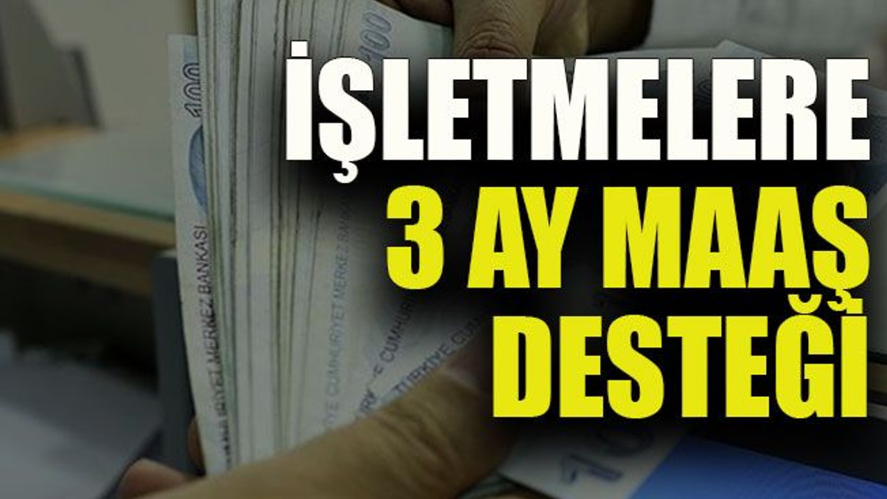 İşletmelere 3 ay maaş desteği