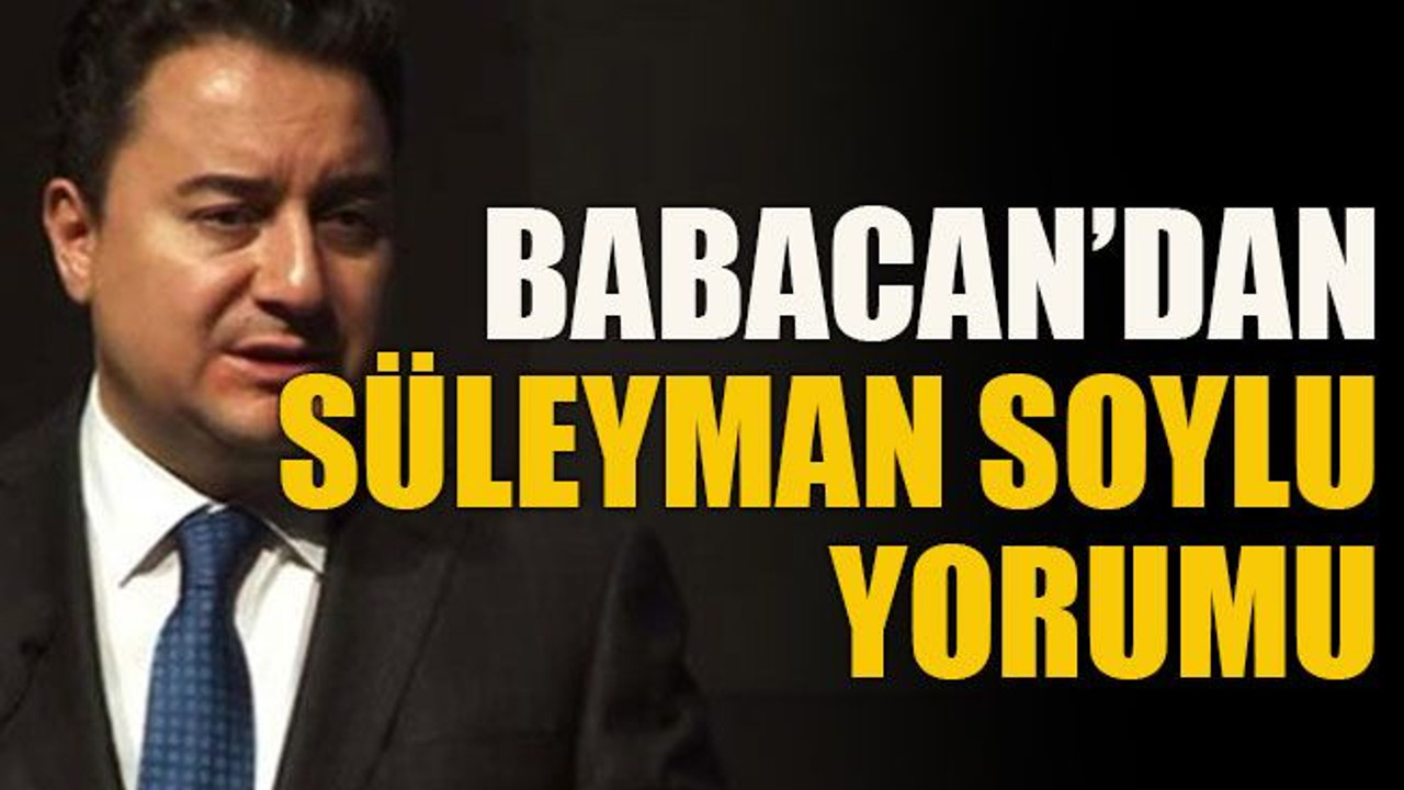 Babacan’dan Süleyman Soylu yorumu
