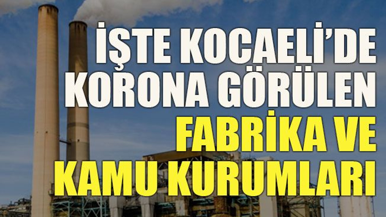 İşte Kocaeli’de korona görülen fabrika ve kamu kurumları