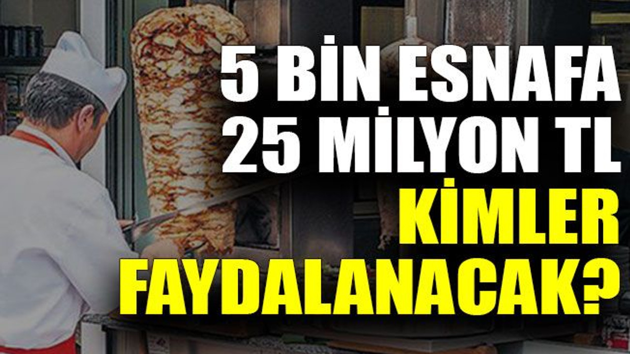 5 bin esnafa 25 milyon TL, Kimler faydalanacak?
