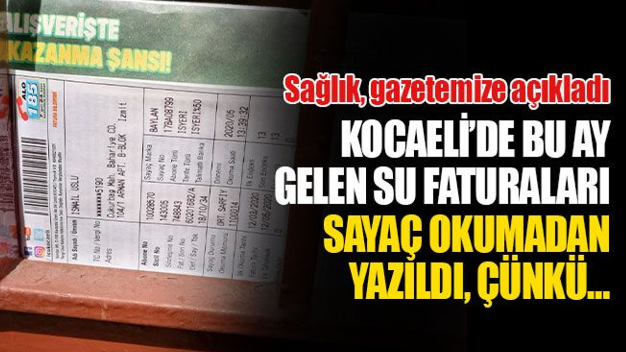 Kocaelililere sayaç okumadan su faturası kesildi! Sebebini Ali Sağlık anlattı!