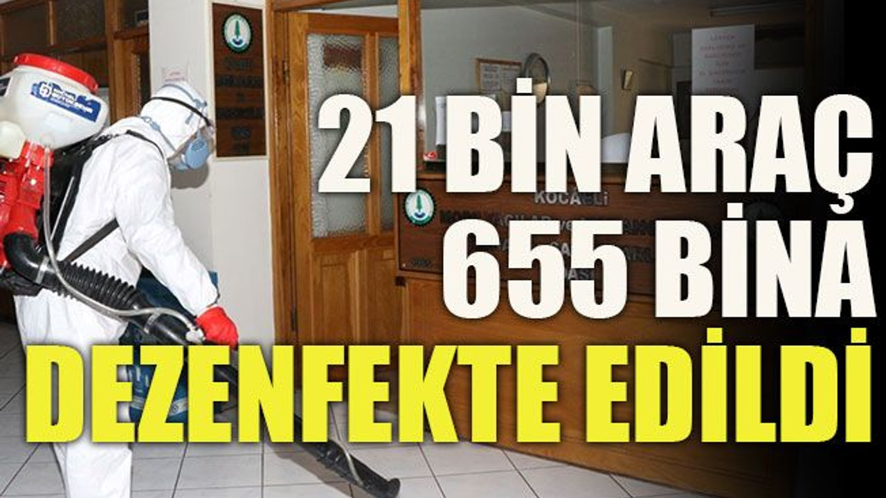 21 bin araç, 655 bina dezenfekte edildi