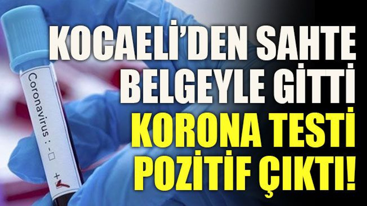 Kocaeli’den sahte belgeyle gitti korona testi pozitif çıktı!