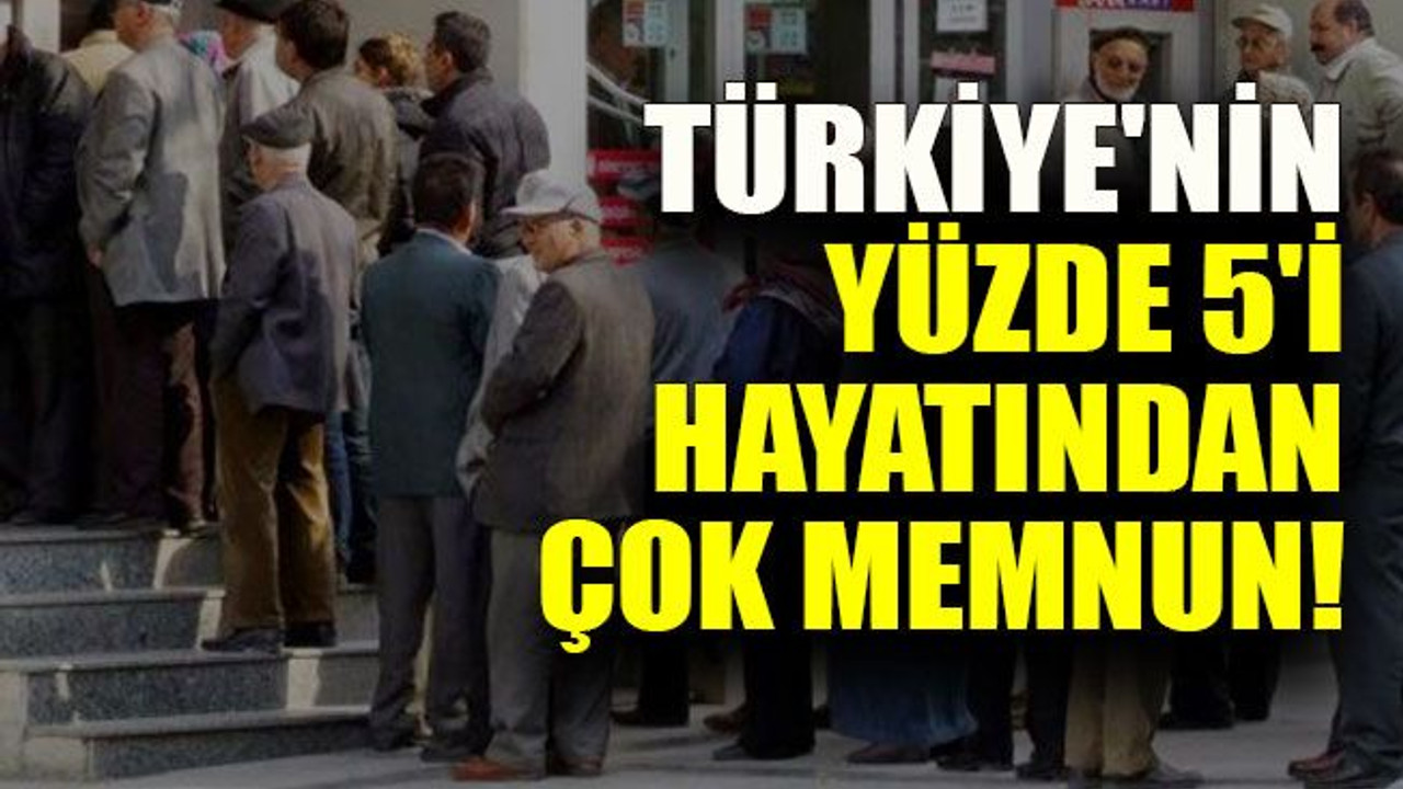 Türkiye'nin yüzde 5'i hayatından çok memnun!