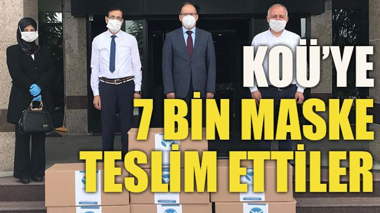 KOÜ’ye 7 bin maske teslim ettiler
