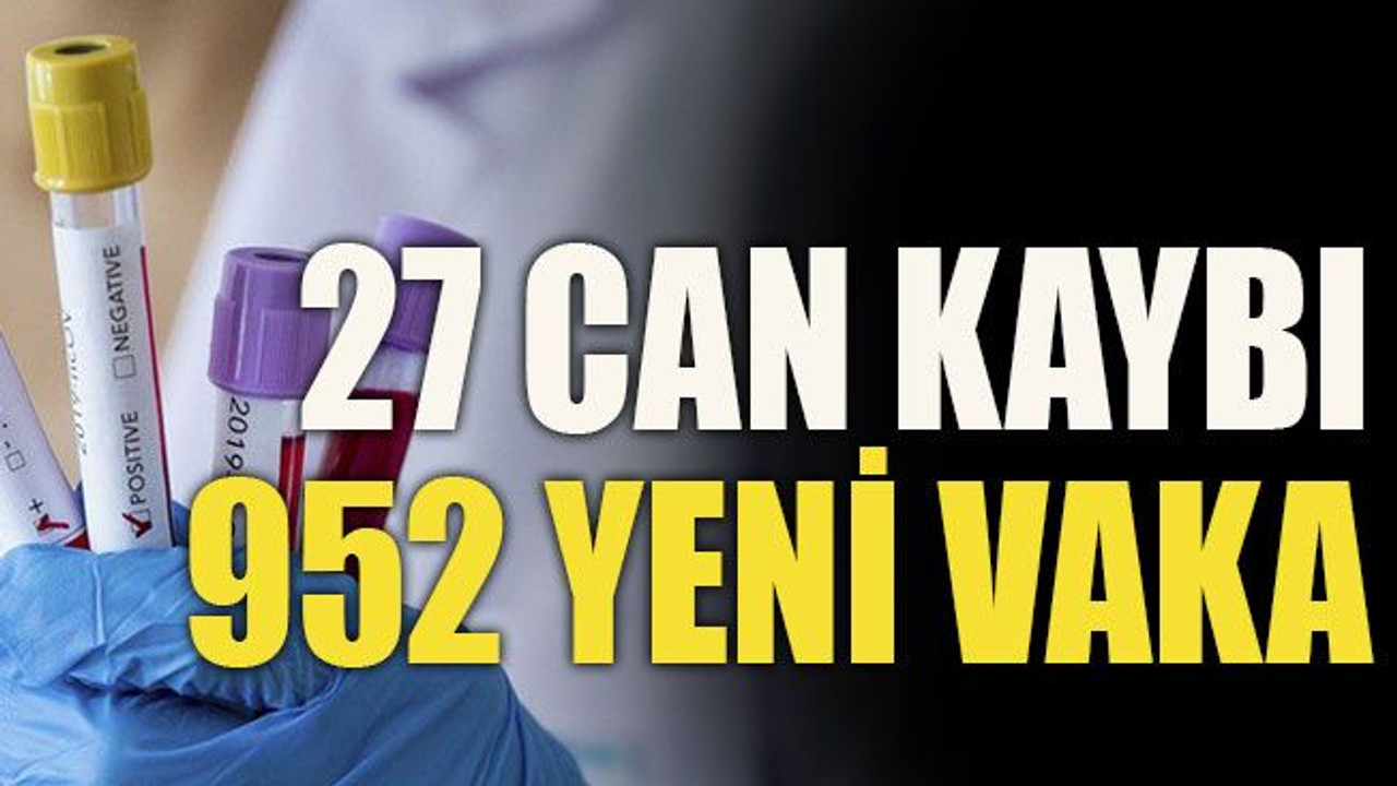 27 can kaybı 952 yeni vaka