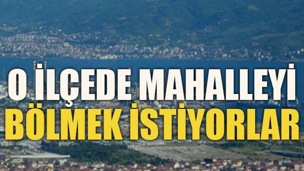O ilçede mahalleyi bölmek istiyorlar