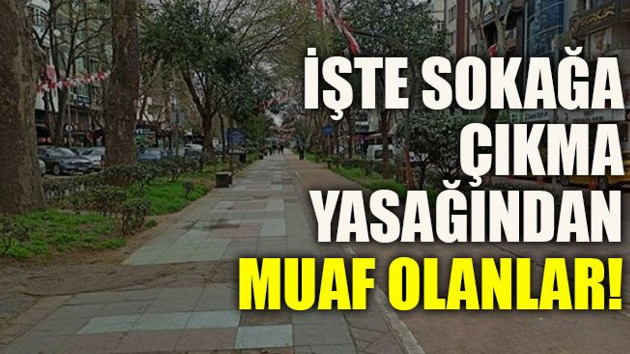 İşte sokağa çıkma yasağından muaf olanlar!