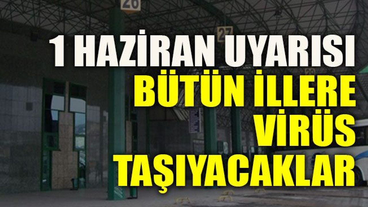 1 Haziran uyarısı: bütün illere virüs taşıyacaklar