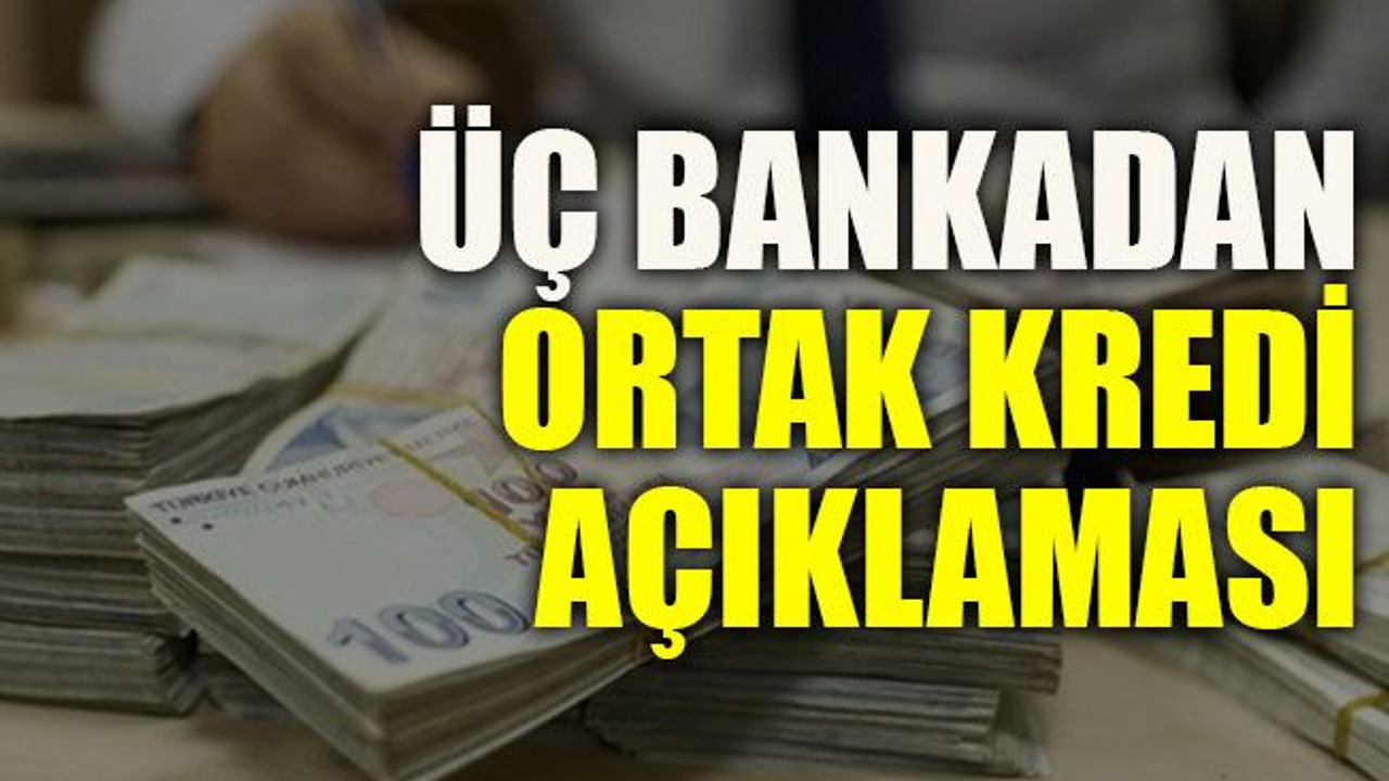 Üç bankadan ortak kredi açıklaması